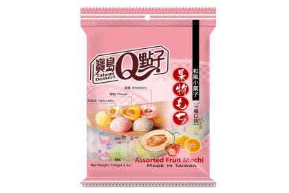 Taiwan Mochi Assorted Fruit 宝岛q点子麻薯哈密瓜&柳橙&草莓 120gm（VIP会员价：RM6.50）